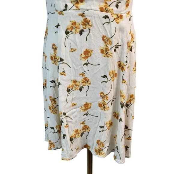 Reformation Size 10 Yellow Floral Short RTR Dress Sweetheart Neck Open Back - Picture 13 of 16